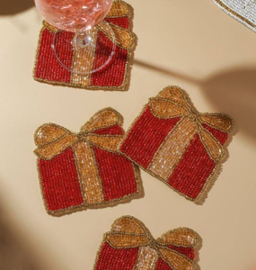 Cute Valentine Special Seed <b>Beaded</b> <b>Coaster</b> Set Embroidered Luxury Home Accent Table Mats For Weddings Hotels Restaurant And Cafe - Product Image 3