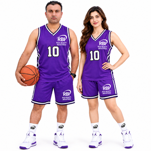 Maillot de basketball personnalisé 220g 100% polyester séchage rapide imprimé par sublimation avec nom du joueur, taille élastique, sans manches, pour homme - Product Image 1