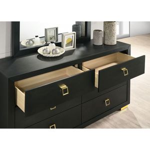 Preciosa mesita de noche negra de 1 pieza con tirador cuadrado y patas de metal, mueble de dormitorio - Product Image 3