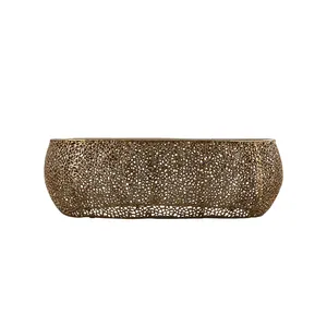 Wholesale Gold Hollow Metal <b>Coffee</b> <b>Table</b> Organic <b>Oval</b> Perforated Design Modern Living Room Center <b>Table</b> - Product Image 5