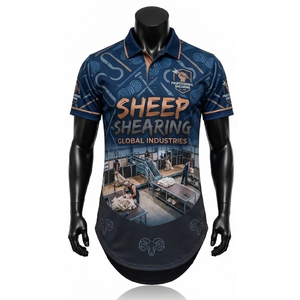 Polo personnalisé pour la tonte des moutons, impression par transfert thermique, style queue longue, OEM ODM, prix de gros - Product Image 1