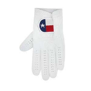 Guantes de golf de alta calidad para hombres y mujeres Guantes de golf de cuero genuino Cabretta Guantes de golf de bandera americana con logotipo personalizado - Product Image 1