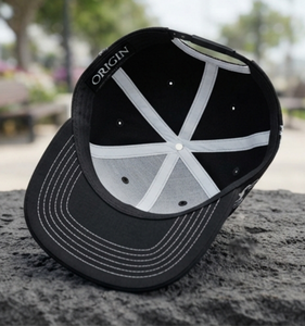 Casquette de baseball unisexe ajustable à 6 panneaux, style streetwear, broderie personnalisée, faible MOQ, blanche et noire, en toile, avec fermeture snapback, pour le golf - Product Image 4