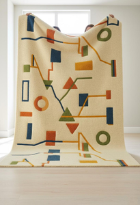 Tapis en laine faits main, tuftés à la main, motifs multicolores, taille et couleur personnalisables pour la maison, le bureau ou le salon. - Product Image 4