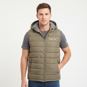 Chaleco Acolchado con Capucha para Hombre, Chaqueta sin Mangas para Invierno, Cortavientos, Informal, para Exteriores, con Bolsillos con Cremallera - Product Image 5