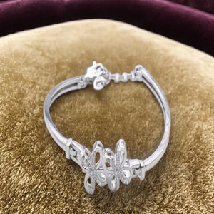 กำไลเงินสเตอริ่งแบบหนาสง่างามสำหรับผู้หญิงกำไลข้อมือดีสำหรับสวมใส่ในโอกาส - Product Image 1