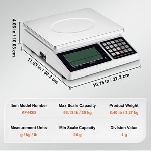 Bilancia Contapezzi Industriale Digitale Elettronica 30 kg x 1 g, Bilancia di Precisione con Funzione Tara 0.1g per Conteggio Inventario Monete, Unità G/kg/lb - Product Image 4