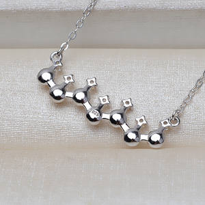 Cadena de Plata S925 con Soporte para Múltiples Perlas, Accesorios de Joyería DIY, Collar de Perlas de 4-4.5 mm para Mujer, Colgante de Cristal - Product Image 2