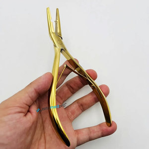 Pince à micro-perles pour extensions capillaires à bout courbé, impression de logo personnalisée, acier inoxydable, service OEM durable - Product Image 3