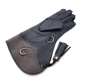 Gant de fauconnerie en cuir véritable robuste pour homme – Protège-bras extra long pour la manipulation des faucons, des houkats et des aigles - Product Image 6