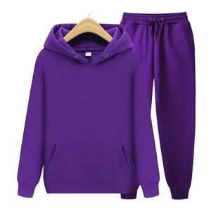Lightweight Comfortable Solid <b>Purple</b> Women's Track <b>Suits</b> with Kangaroo Pocket Hoody Plus Size Breathable Thermal <b>for</b> Winter - Product Image 1