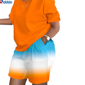 Conjuntos de 2 Piezas Personalizados de Moda para Mujer, Conjuntos de Verano, Camiseta y Pantalones Cortos, Conjuntos Deportivos Estampados para Mujer - Product Image 2