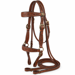 Bridon en cuir avec décoration en cristal, personnalisable, équipement équestre de haute qualité au meilleur prix, best-seller - Product Image 6