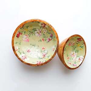 Bol à fruits secs en bois moderne fait à la main, élégant, en bois naturel, pour collations et noix - Product Image 3