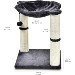 Árbol para Gatos Interactivo de 15.8 x 15.8 x 19 Pulgadas con Juguete de Bola Colgante, Torre Resistente para Gatos, Cama Hamaca y Postes Rascadores para Gatos de Interior - Product Image 2
