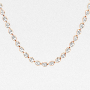Collar de cadena tipo tenis con diamantes cultivados en laboratorio en forma de pera de 12.5 quilates, engaste de bisel orientado al este-oeste, collar brillante, joyería de cadena tipo tenis. - Product Image 1