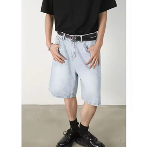 Shorts en jean stretch décontractés pour hommes, tissu personnalisé, couleurs personnalisées, séchage rapide, coupe-vent, respirant, écologique, style urbain - Product Image 4