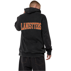 Sweat à capuche personnalisé pour homme, coupe classique, avec cordon de serrage, poche kangourou, impression de texte avant et arrière, streetwear, 100% coton molletonné - Product Image 2