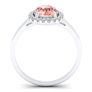 REYES Latest Design 925 Sterling Silver Moissanite with Morganite Gemstone Birthstone <b>Rings</b> Customizable OEM ODM Fine Jewelry - Product Image 4
