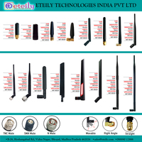 Antena de patilla de goma de alta resistencia 5G 6dBi con conector (M) y cuerpo móvil, modelo ETEILY ET-5G6WR-SMMO, fabricada en Madhya Pradesh