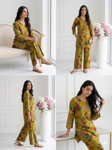 Ensemble Kurti et Palazzo en Rayonne Imprimée à Motifs Floraux pour Femme, Longueur Genou, Tenue Ethnique Coordonnée pour Fête, Mariage, ou Tenue Décontractée - Product Image 3
