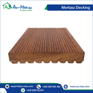 Merbau Wood Composite <b>Decking</b> 25x145 Reeded Grooved Fireproof Interlocking Tiles - Product Image 2