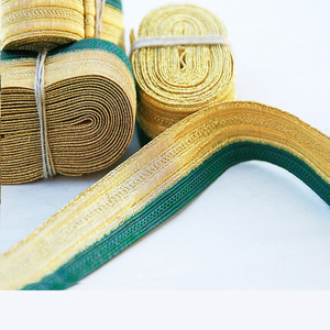 ริบบิ้นถักเส้นคุณภาพสูง ยาว 2 เมตร สีทองเขียว สำหรับตกแต่งชุด งานฝีมือ แบรนด์ใหม่ อุปกรณ์ตกแต่งเครื่องแต่งกาย - Product Image 1