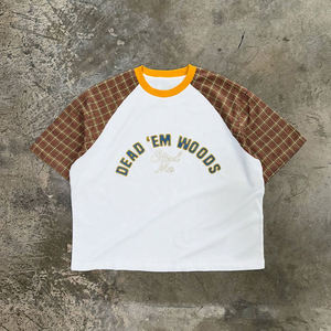 เสื้อยืดโอเวอร์ไซส์แขนแร็กแลนสไตล์เรโทร ลำลอง ใส่สบาย ผ้าฝ้าย สตรีทแวร์ แฟชั่น สำหรับผู้ชายและผู้หญิง - Product Image 1