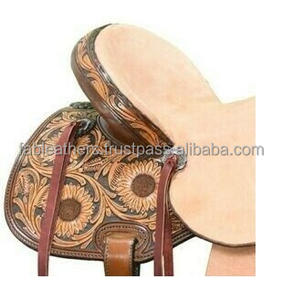 อานขี่ม้าหนังแท้แบบชาวตะวันตกทำจากหนังแท้โอ๊คเฮอร์แมนแกะสลักด้วยมืออย่างสวยงาม - Product Image 4