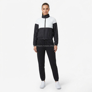 Custom <b>Women's</b> Windbreaker Tracksuit Wholesale OEM ODM Nylon <b>Jacket</b> Pants Two Piece Sportswear Running Jogging Wear Manufacturer - Product Image 1