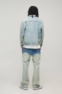 Chaqueta Vaquera Slim de Invierno para Hombre, Personalizada, de Alta Calidad, con Estampado Digital, Cierre de Botones, Cuello Alto y Mangas Largas - Product Image 2