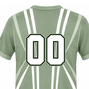 Maillot de rugby vert sauge et blanc à manches courtes, col en V, uniforme d'équipe, respirant, léger, personnalisable, vêtement de sport d'entraînement - Product Image 4
