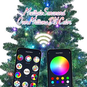 6ft Green WiFi Controlled RGB LED Christmas <b>Tree</b> <b>with</b> 300 <b>Lights</b> 751 PVC Tips 38 <b>Light</b> Functions Music Sync Hinged Structure - Product Image 2