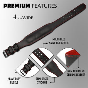 Cinturón de Gimnasio de Alta Calidad, Resistente, Transpirable, para Levantamiento de Pesas, de Cuero Vacuno, Antibacteriano, con Costuras Reforzadas, para Entrenamiento - Product Image 5