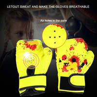 Guantes de Boxeo Profesionales con Cordones, Agarre Ergonómico, PU, para Boxeo, MMA, Muay Thai, Sparring y Kick Boxing