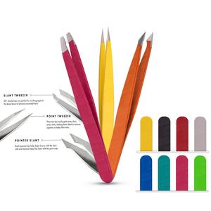 Pinzas de Precisión para Cejas de Acero Inoxidable de Grado Quirúrgico, Coloridas, para Dar Forma y Eliminar el Vello Facial, Herramientas para Cejas de Marca Privada - Product Image 4