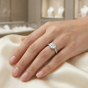 1.65Ct E Color Brilliant Cut Lab Grown Diamond <b>925</b> <b>Silver</b> <b>Ring</b> Luxury Engagement <b>Ring</b> Women IGI Certified Unique Lightweight - Product Image 1