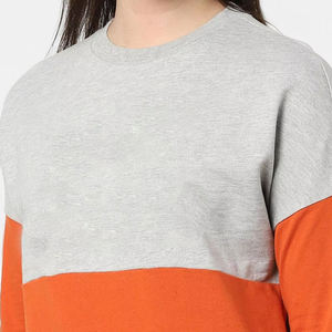 เสื้อสเวตเชิ้ตคอกลมสีบล็อกสำหรับผู้หญิง แขนยาว ผ้าถักผสมฝ้าย สวมใส่สบายๆ ในฤดูใบไม้ร่วง มีกระเป๋า - Product Image 2