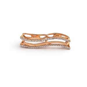 Namivaa Autre Micro Insert Vague Double Bande Anneau Femmes Moderne Empilable Mariage Fiançailles Fête Fine Jewelry Finition Polie - Product Image 1