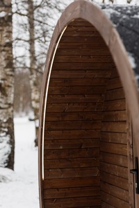 Sauna de barril para exteriores premium para 6 personas con vestuario - Product Image 3