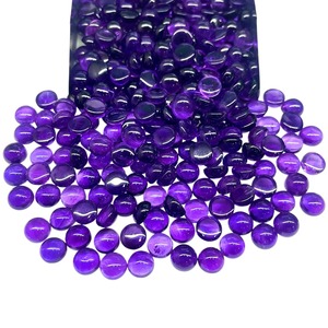 Ametista Púrpura Natural, Corte Cabujón Redondo de 7mm, Lote de Piedras Sueltas de Amatista, Precio al por Mayor para Fabricación de Joyería - Product Image 4