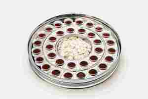 PREMIUM COMMERCIAL STAINLESS STEEL COMMUNION TRAY SET 33 CUPS CENTER BREAD <b>PLATE</b> MIRROR FINISH DURABLE CHURCH USE - Product Image 5