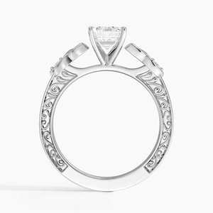 SOJ <b>Ring</b> 037 Emerald Cut 925 Silver Rhodium Plated Aberdeen <b>Celtic</b> Moissanite 2ct D Color VVS1 GRA Certified Low Price Sale - Product Image 2