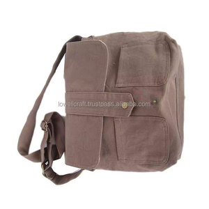 Customized Logo Reusable Luxury Multi Pocket Cotton Canvas Crossbody <b>Bag</b> with Lock Decoration Stylish Shoulder <b>Tote</b> Shopping Han - Product Image 3