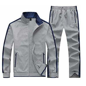 2026 Sports Wears Gym Fitness Men Black Track Suit Breathable Two Piece <b>Set</b> Sporty Zipper Track Suits for Man Made By TANVEX - Product Image 3