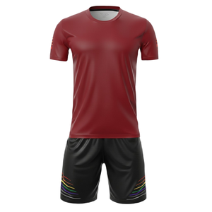 Conjunto de Fútbol Personalizado con Degradado, 100% Poliéster Malla, Corte Automatizado, Camiseta de Fútbol de Manga Corta con Cuello Redondo, Pantalones Cortos con Cordón - Product Image 1