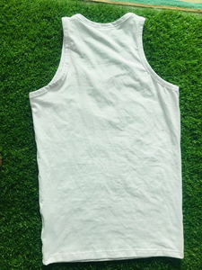 Premium Casual Ribbed <b>Crop</b> <b>Men</b> Tank <b>Top</b> Summer Quick Dry Breathable O-Neck Solid Knitted Style OEM Custom Front Polyester/Cotton - Product Image 2