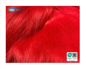 Tissu en fausse fourrure de luxe rouge à poils longs de 100 mm en acrylique et polyester, haute qualité Thaïlande - Product Image 2