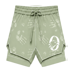 Light Sage Green White <b>Swim</b> Set Sleeveless Racerback Tank <b>Top</b> with Matching Shorts Lightweight Quick Dry Training Performance - Product Image 4