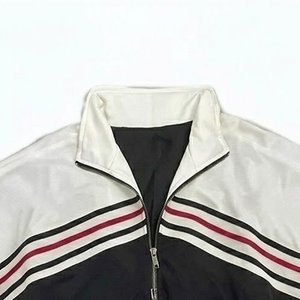 High Selling Custom Logo Multi Lines Black White Men's Nylon <b>Wind</b> <b>Breaker</b> Sets Suit For Summer Outwear Streetwear Jackets Shorts - Product Image 6